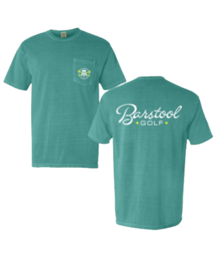 Barstool Golf Stool & Stars Pocket Tee - Green
