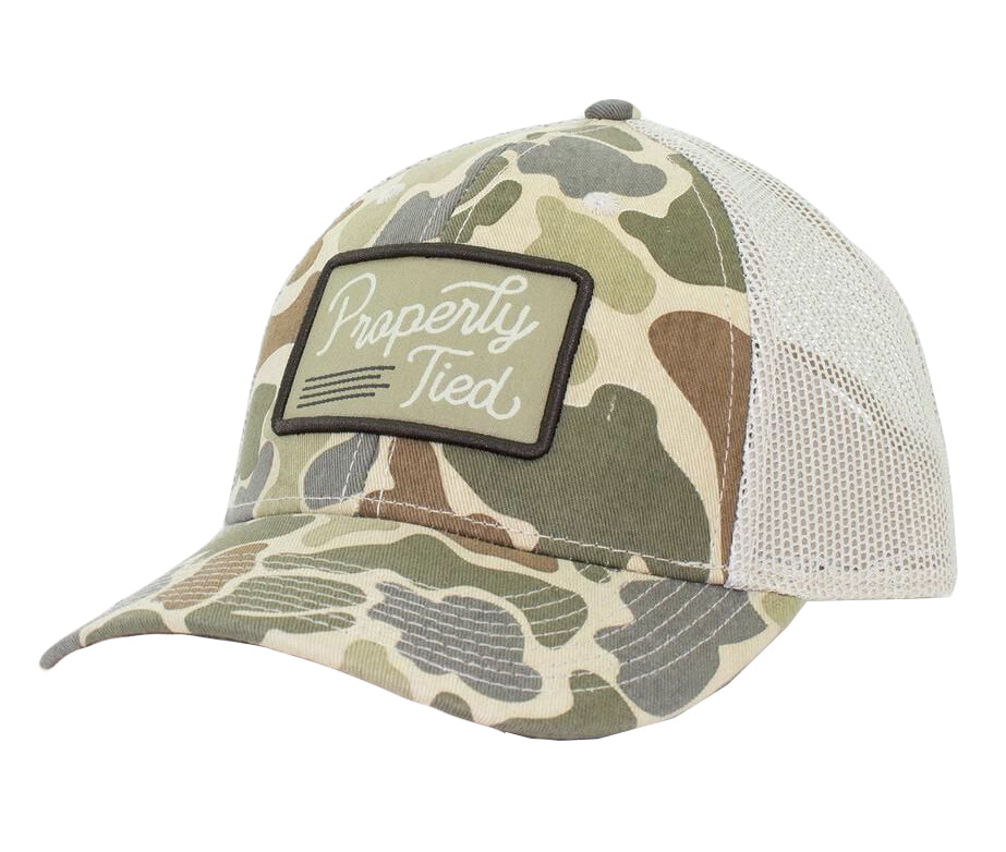 Boys Sportsman Trucker Hat Vintage Camo / Properly Tied