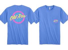 Circle Logo Pocket Tee (Marine w/ Pink/Yellow)